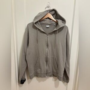 NNO7 No Nationality Gray Barrow Zip-Up Hoodie Large